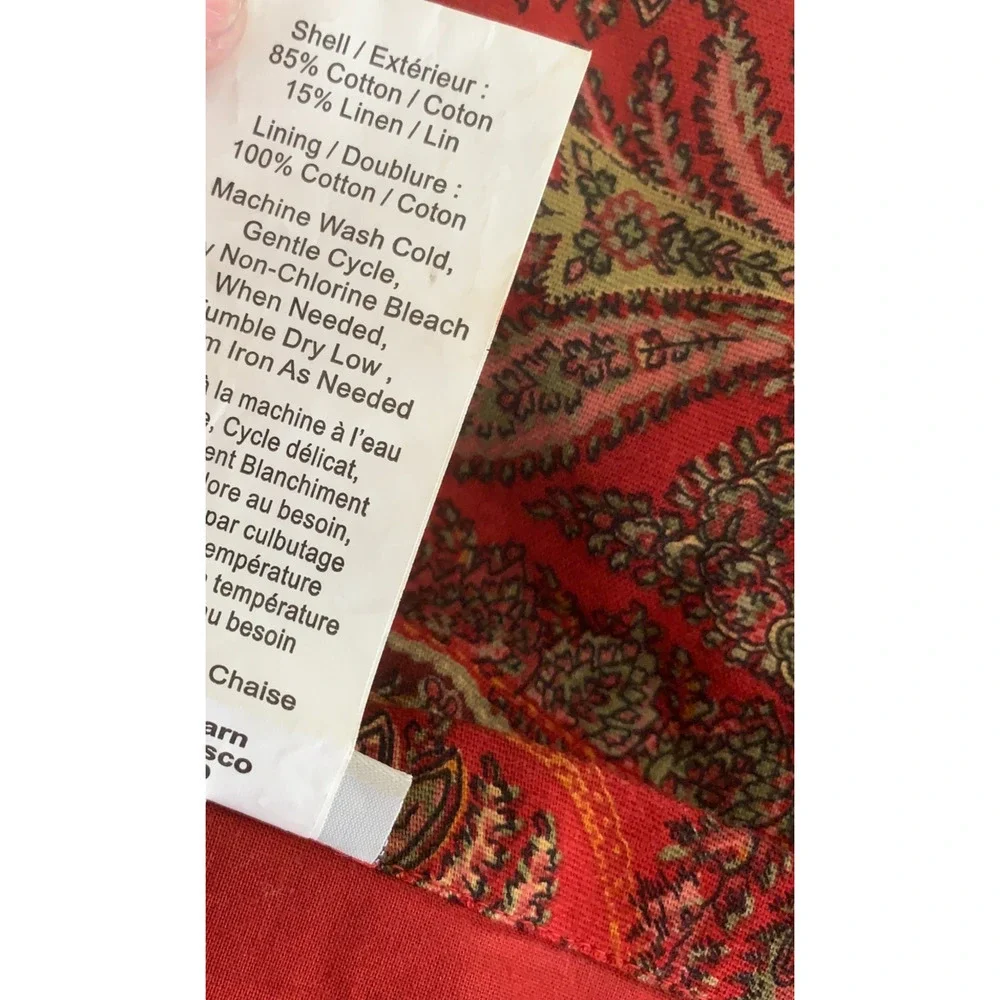 Pottery Barn Caesarea Palampore Paisley Side Chair Cover Slipcover Linen Blend